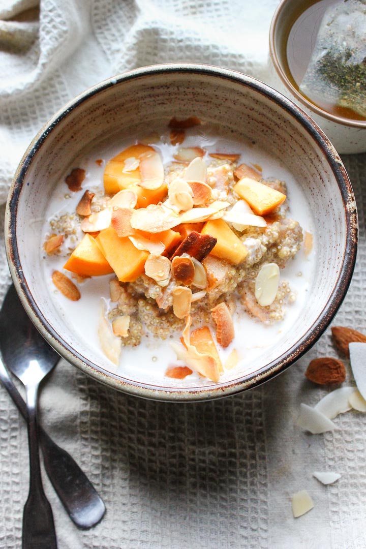 Quinoa Porridge with Persimmon, Almonds + Coconut – Happy Hearted Kitchen